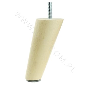 [10 CM] Holz Buche Massivholz  Lackiert Schräg Möbelfüße 45/25 mm mit Gewindebolzen M8 x 25 mm